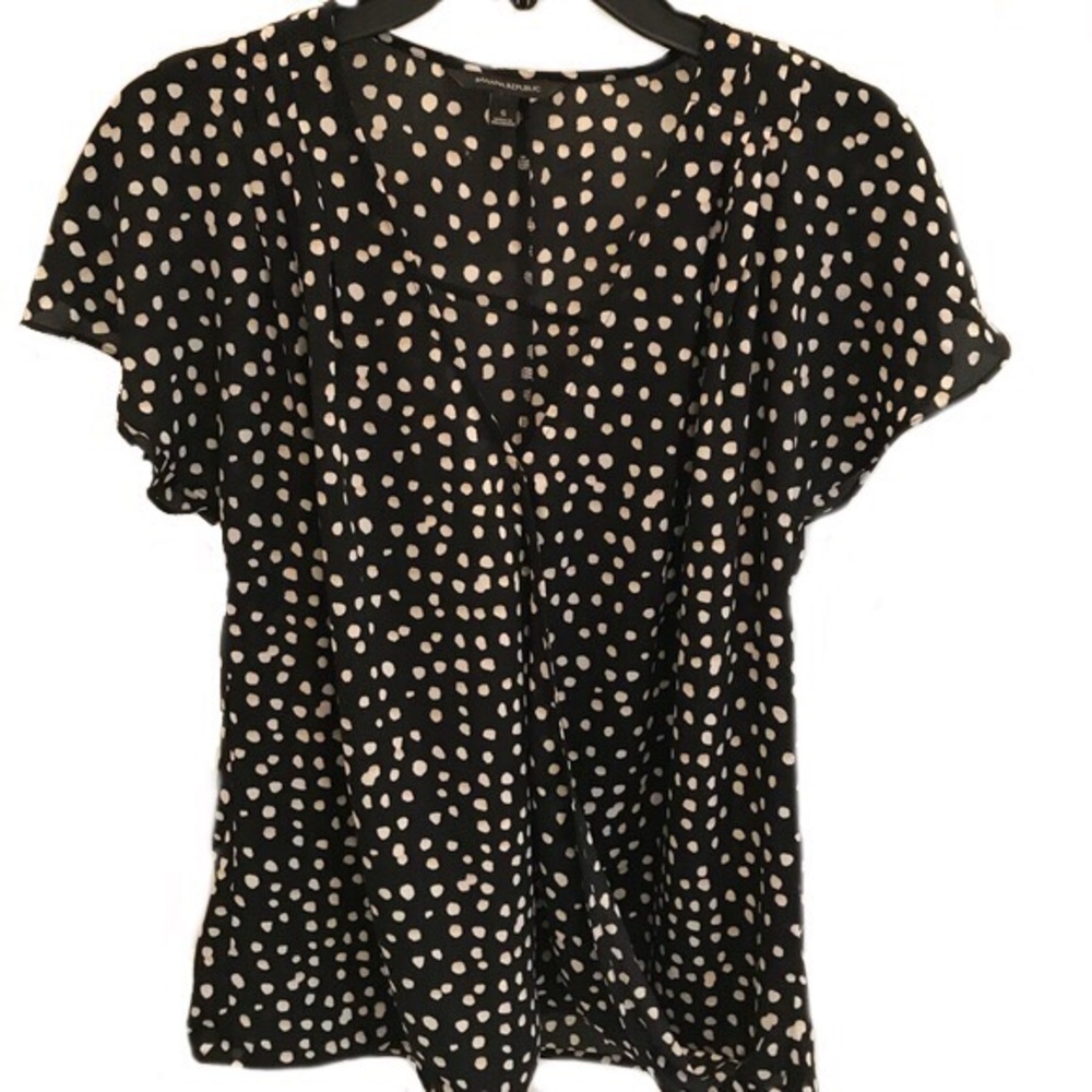 Banana Republic Polka Dot Semi-Wrap Top.